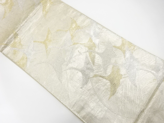 群鶴模様織り出し　袋帯